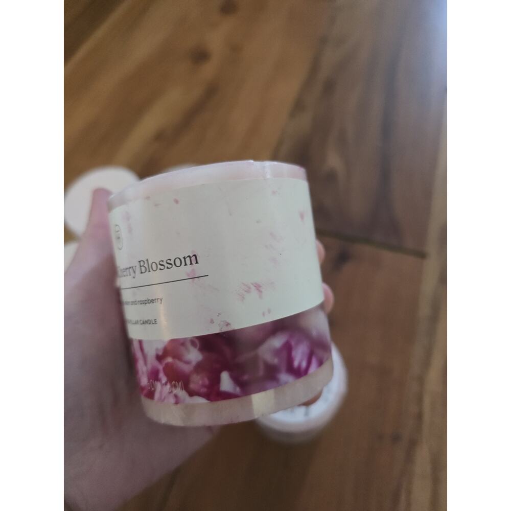 6 Peony & Cherry Blossom Candles 3x3x7.6 Single Wicks Candles - Picture 4 of 5